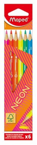 LAPICES de COLORES MAPED NEON ESTUCHE de 6