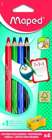 LAPIZ MARCADOR MAPED PARA PIZARRA SET DE 4 COLORES