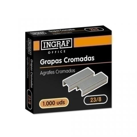 GRAPAS OFFICE GRUESOS 23/8 GALVANIZADAS caja de 10