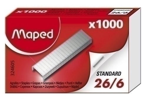 GRAPAS MAPED 26/6 caja de 1000
