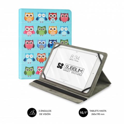 SUBBLIM Funda Tablet Universal TRENDY CASE OWLS 10