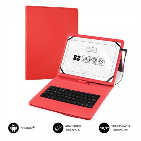 SUBBLIM Funda con Teclado Micro USB - USB C KEYTAB