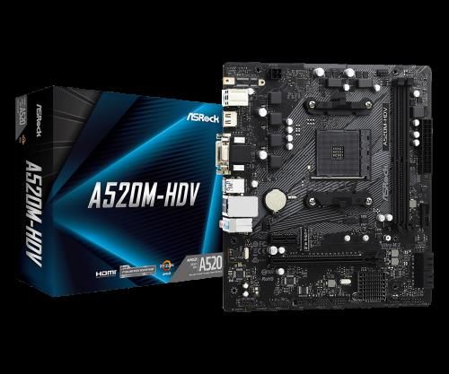 #PLACA ASROCK A520M-HDV,AMD,AM4,A520,2DDR4,MATX