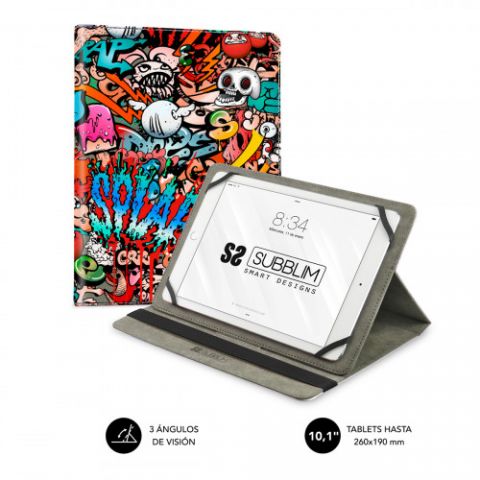 SUBBLIM Funda Tablet Universal TRENDY CASE GRAFFIT