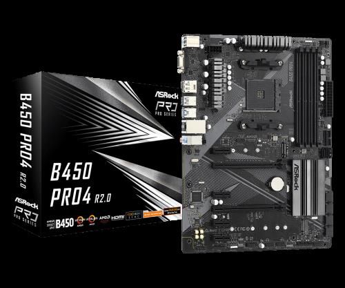 Asrock B450 Pro4 R2.0 AMD B450 Zócalo AM4 ATX