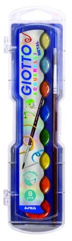 ACUARELAS GIOTTO METALLIC 30 mm ESTUCHE de 8