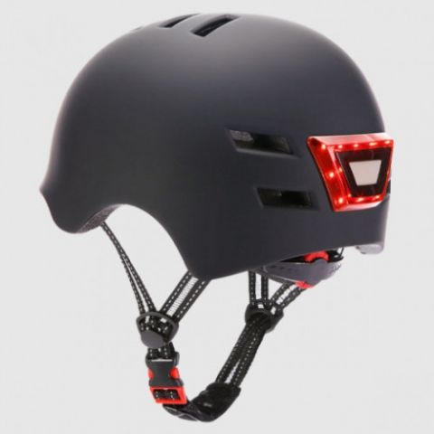YOUIN CASCO CON LED FRONTAL Y TRASERO NEGRO  (TALL