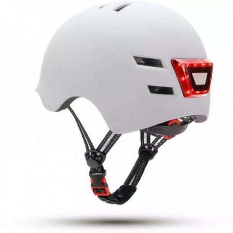 YOUIN CASCO CON LED FRONTAL Y TRASERO BLANCO  (TAL