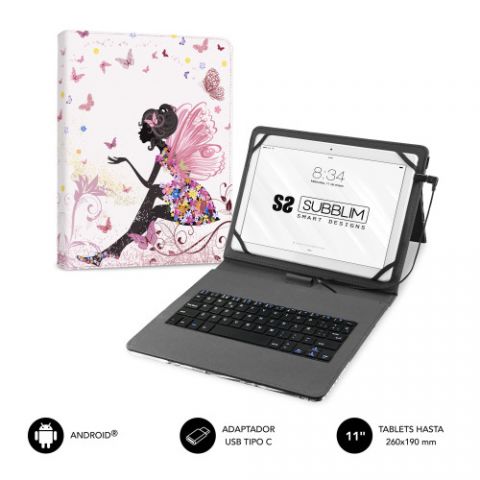 FUNDA CON TECLADO MICRO USB – TYPE C KEYTAB USB 11