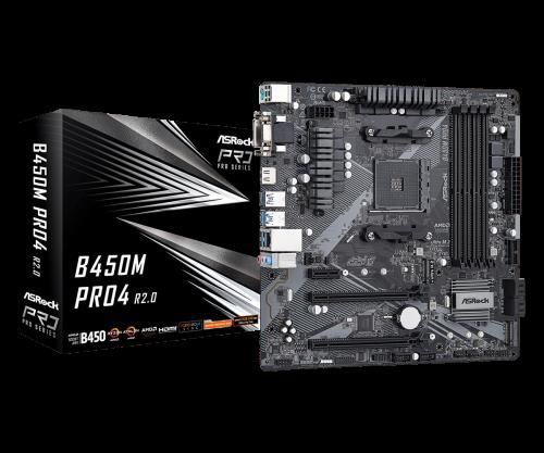 Asrock B450M Pro4 R2.0 AMD B450 Zócalo AM4 micro A