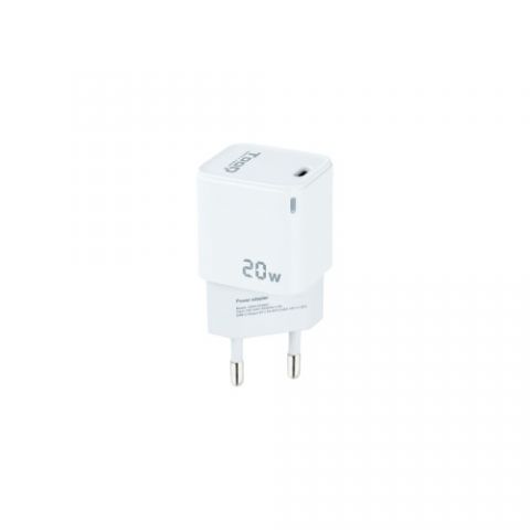 TooQ Cargador de Pared USB-C PD20W, Blanco