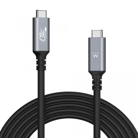 Ewent EC1070 cable USB 1 m USB4 Gen 3x2 USB C Negr