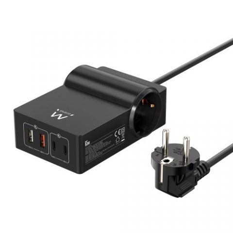 EWENT ESTACIÓN DE CARGA USB GAN FAST DE 65W – 2 US