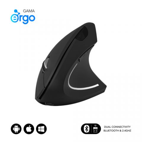 SUBBLIM Ratón GLIDE VERTICAL ERGO DUAL MOUSE BATTE