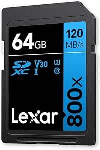 LEXAR 64GB PROFESSIONAL 800X PRO SDXC UHS-I CARDS,