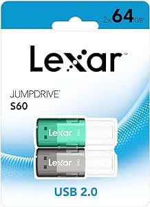 LEXAR 2X64GB PACK JUMPDRIVE S60 USB 2.0 FLASH DRIV