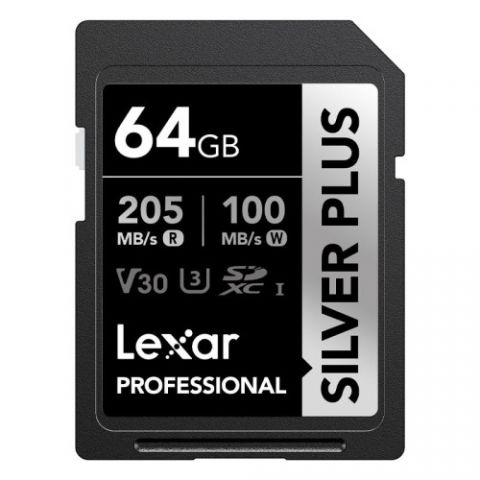 LEXAR 64GB PROFESSIONAL SILVER PLUS SDXC UHS-I CAR