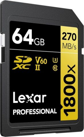 LEXAR 64GB PROFESSIONAL 1800X SDXC UHS-II CARDS,