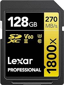 LEXAR 128GB PROFESSIONAL 1800X SDXC UHS-II CARDS,