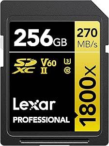 LEXAR 256GB PROFESSIONAL 1800X SDXC UHS-II CARDS,