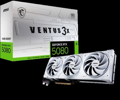 MSI VENTUS GEFORCE RTX 5080 16G 3X OC WHITE tarjet
