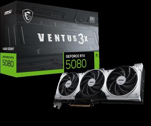 MSI VENTUS GEFORCE RTX 5080 16G 3X OC PLUS tarjeta