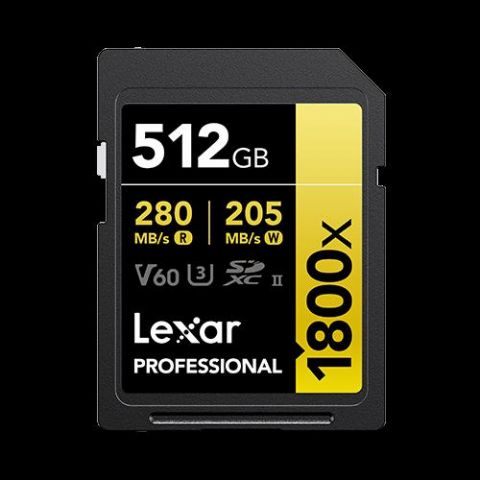Lexar Professional 1800x 512 GB SDXC UHS-II Clase