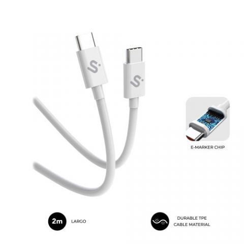SUBBLIM CABLE PLUS 100W C-C 2m WHITE