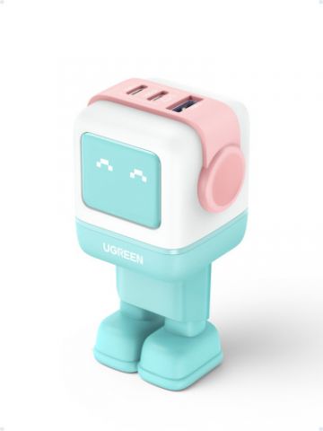 Ugreen Uno RG 65W 3-Port GaN Fast Charger pink blu