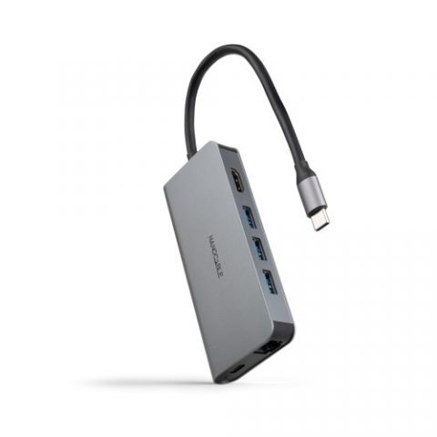 NANOCABLE HUB USB-C 3xUSB-A+HDMI+USB-C CARGA+RJ45+