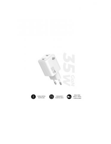 SUBBLIM CARGADOR GAN 35W CHARGER USB C+C