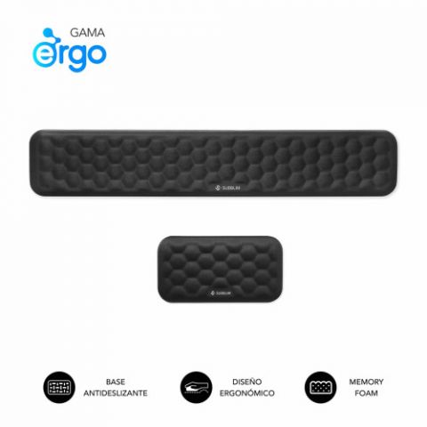 SUBBLIM Pack ERGO AIRPADDING Negro, Reposamuñecas