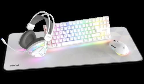 KROM KLASS | PACK 4 en 1 RGB BLANCO KIT DE TECLADO