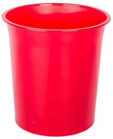 PAPELERA PLASTICO CERRADA 16 LITROS TRASLUCIDO ROJ