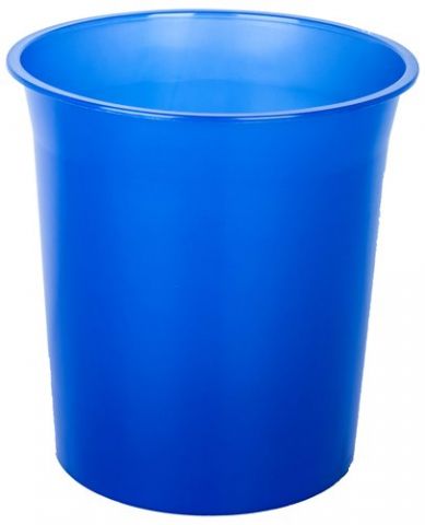 PAPELERA PLASTICO CERRADA 16 LITROS TRASLUCIDO AZU