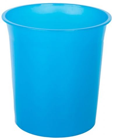 PAPELERA PLASTICO CERRADA 16 LITROS TRASLUCIDO AZU
