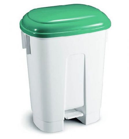 CUBO BASURA PLASTICO CON PEDAL Y TAPA VERDE 60 LIT