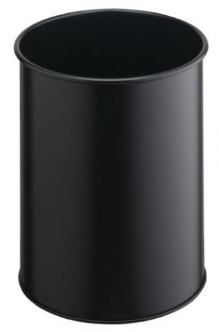 PAPELERA METALICA DURABLE REDONDA 15 LITROS NEGRA