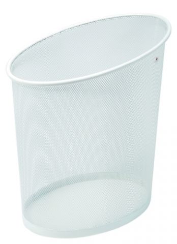 PAPELERA METALICA REJILLA ALBA 18 L MESH BLANCO