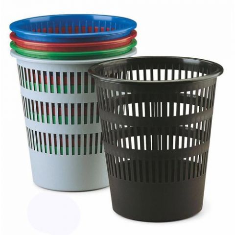 PAPELERA PLASTICO REJILLA FAIBO 12 L VERDE