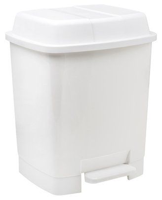 PAPELERA PLASTICO CON PEDAL FAIBO 22 LITROS BLANCA