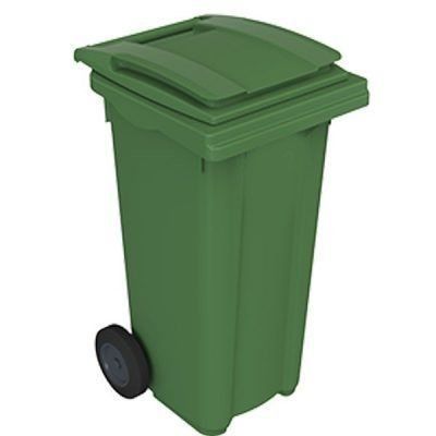 CUBO MULTIUSOS CON RUEDAS 120 LITROS TAPA VERDE