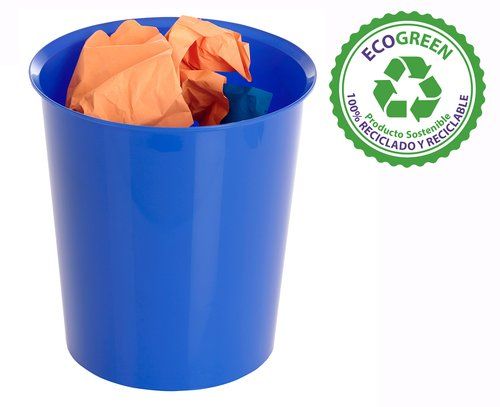 PAPELERA PLASTICO CERRADA A.2000 18 LITROS AZUL