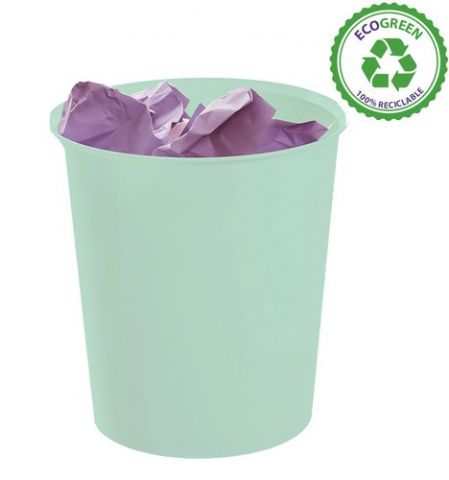 PAPELERA PLASTICO CERRADA A.2000 18 LITROS VERDE P