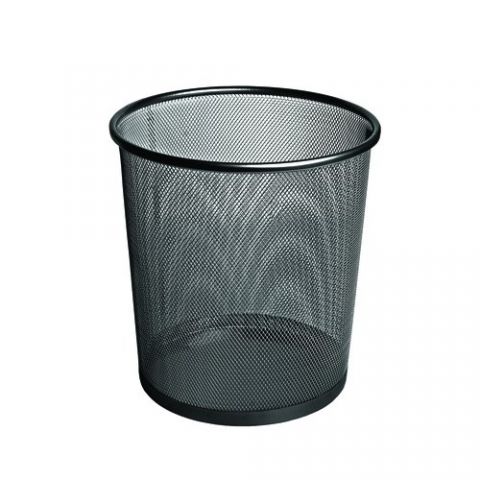 PAPELERA METALICA FOROFIS MALLA REDONDA NEGRA