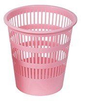 PAPELERA PLASTICO REJILLA FAIBO 12 L ROSA PASTEL