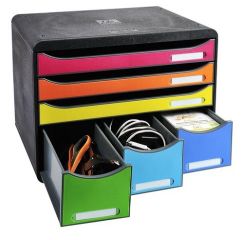 MODULO EXACOMPTA STORE-BOX MAXI 6 CAJONES COLORES