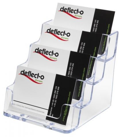 PORTATARJETAS SOBREMESA DEFLECT-O 4 COMPARTIMENTOS