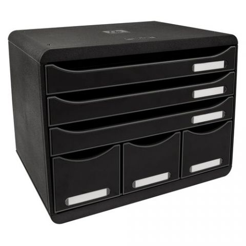 MODULO EXACOMPTA STORE-BOX MAXI 6 CAJONES  NEGRO