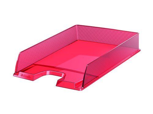 BANDEJA SOBREMESA EUROPOST TRANSPARENTE ROJO
